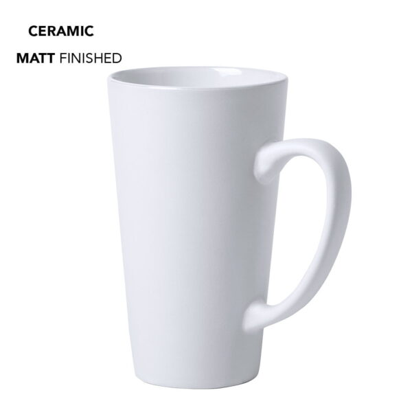 TAZA KORPUS-6311 Taza publicitaria de cerámica blanca de 480 ml - KORPUS